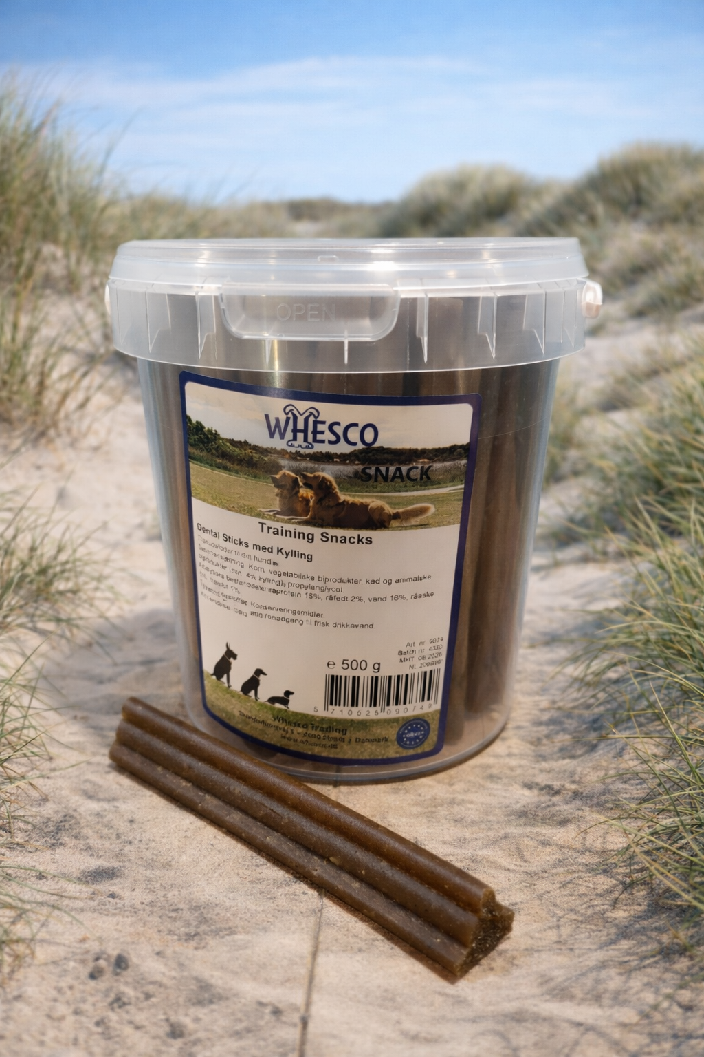 Dental sticks i bøtte med Kylling 500 gr.