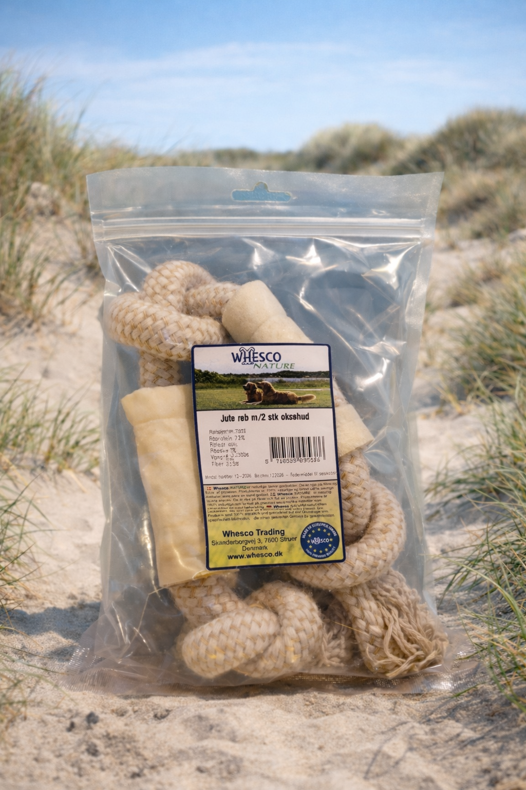Jute reb ca 40 cm med 2 stk, oksehud